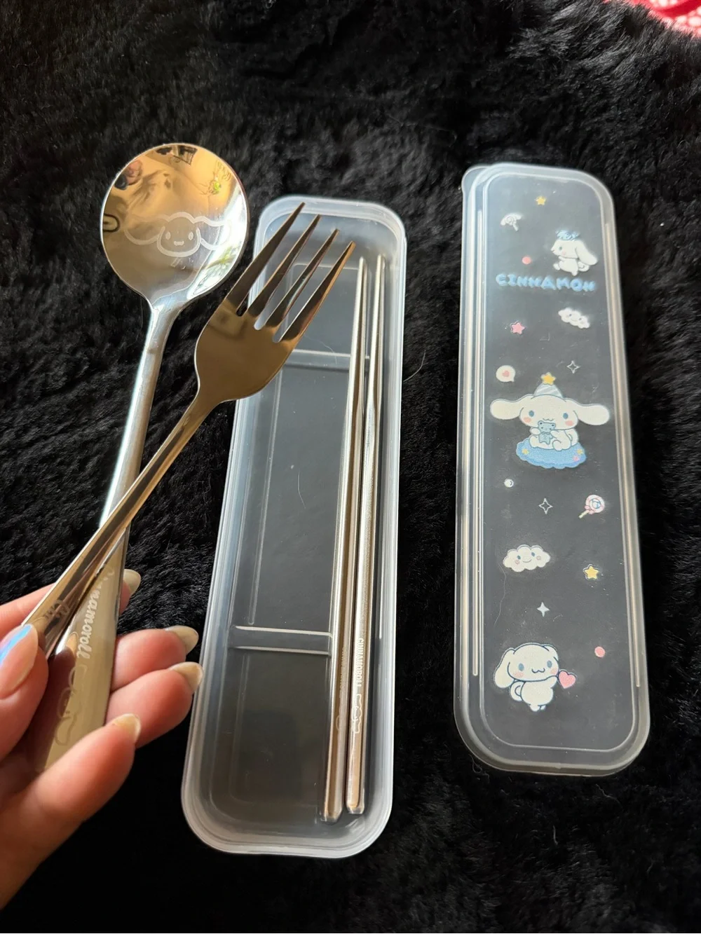 Sanrio Cinnamoroll Clear Blue and White Cutlery Case